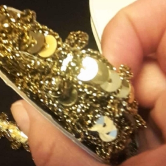 Lot of Gold Rolls Sewing Gimp Sequin Sewing Notion Trim Beautiful - Picture 12 of 13